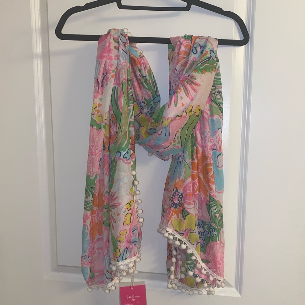 NTW Lilly Pulitzer by target Pom Pom scarf